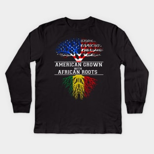 American Grown With African Roots Juneteenth Kids Long Sleeve T-Shirt